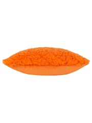 heya home Orange Fluff Ball Faux Fur Feather Filled Cushion - Image 5 of 7