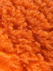 heya home Orange Fluff Ball Faux Fur Feather Filled Cushion - Image 6 of 7