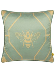 Furn Green Bee Deco Geometric Feather Filled Cushion - Image 3 of 6