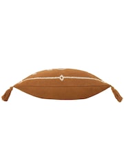 Yard Pecan Brown Folis Embroidered Polyester Filled 100% Cotton Cushion - Image 5 of 7