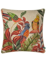 Wylder Natural Akamba Parrot Scene Tropical Polyester Filled Cushion - Image 2 of 5