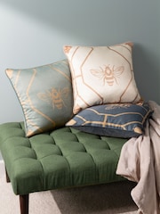 Furn Gold Bee Deco Geometric Polyester Filled Cushion - Image 2 of 6