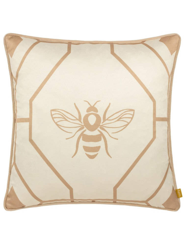Furn Gold Bee Deco Geometric Polyester Filled Cushion - Image 3 of 6