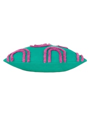Heya Home Blue Archie Tufted Feather Filled Cushion - Image 5 of 7