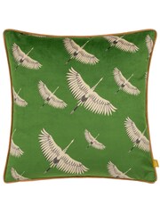 Furn Green Avalon Velvet Piped Feather Filled Cushion - Image 3 of 6