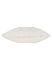 heya home Cream Fluff Ball Faux Fur Feather Filled Cushion - Image 5 of 7