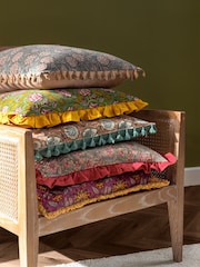 Paoletti Haven Floral 100% Cotton Velvet Feather Filled Cushion - Изображение 2 из 7
