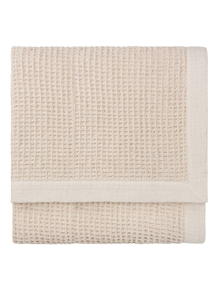 Yard Natural Canopy Waffle Textured Oversized 100% Cotton Throw - Image 4 of 6