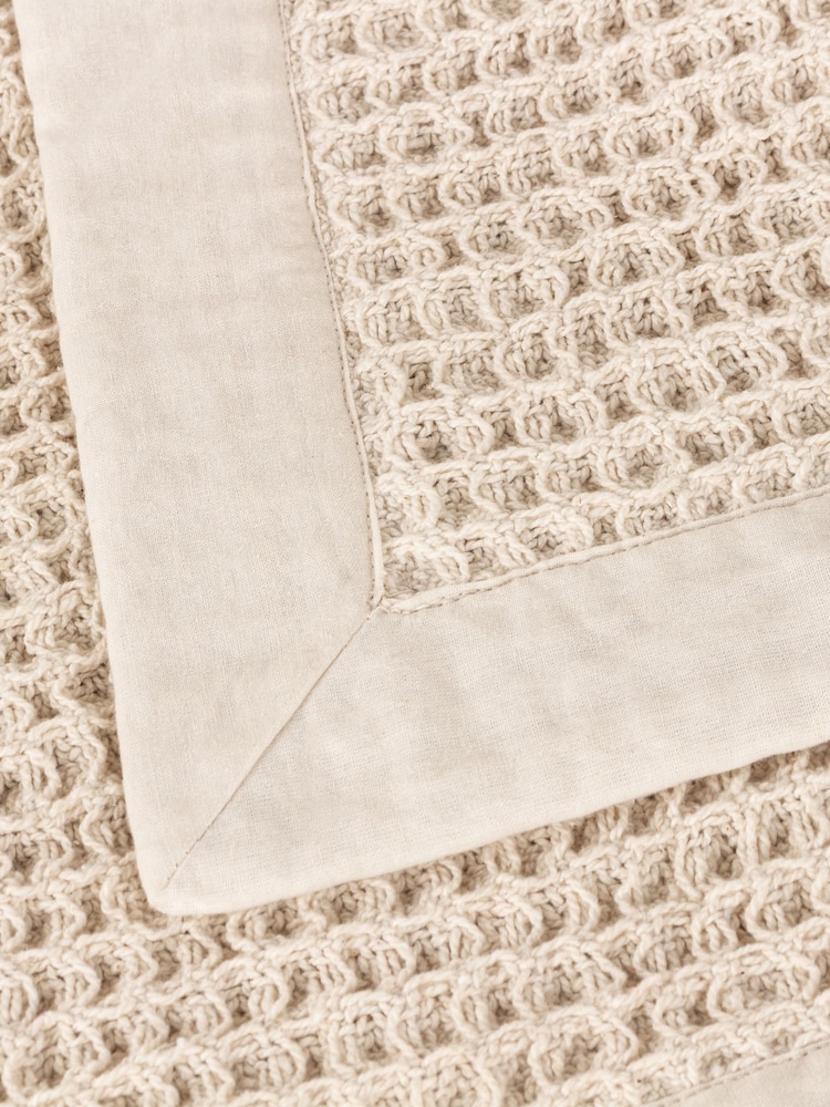 Yard Natural Canopy Waffle Textured Oversized 100% Cotton Throw - Image 5 of 6