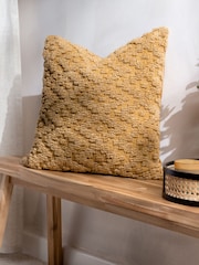Yard Honey Yellow Calvay Chunky Textured Feather Filled Cushion - Image 1 of 7