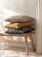Yard Honey Yellow Calvay Chunky Textured Feather Filled Cushion - Image 2 of 7