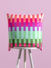 heya home Pink Dashing Velvet Feather Filled Cushion - Image 1 of 6