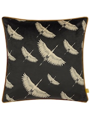 Furn Black Avalon Velvet Piped Feather Filled Cushion - Image 3 of 6