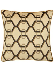 Furn Black Avalon Velvet Piped Feather Filled Cushion - Image 4 of 6