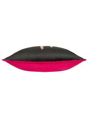 Furn Black Inked You Rock Piped Velvet Feather Filled Cushion - Image 5 of 6