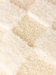 heya home Cream Check It Boucle Fleece Feather Filled Cushion - Image 7 of 7