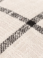 Yard Natural Beige Beni Check Fringed Feather Filled 100% Cotton Cushion - Image 6 of 7