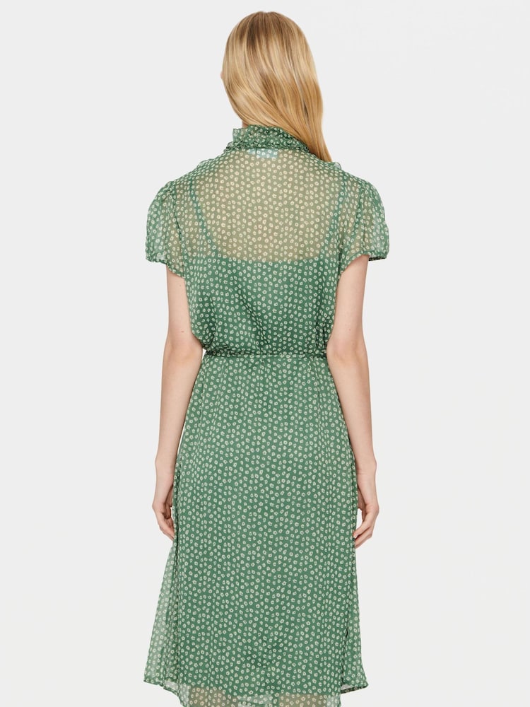 Saint Tropez Green Lilja Ruffles Short Sleeve Dress - Image 2 of 6