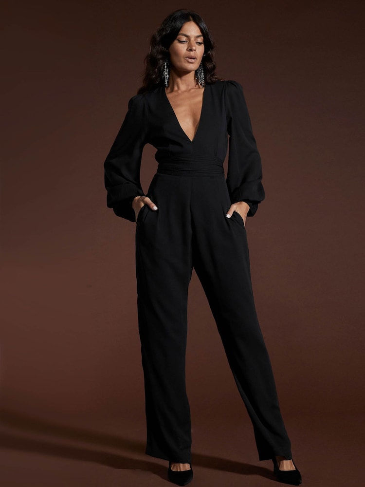 Dancing Leopard Holly Overall mit Taillengürtel, Schwarz - Bild 1 von 4 Dancing Leopard Holly Overall mit Taillengürtel, Schwarz - Bild 1 von 4