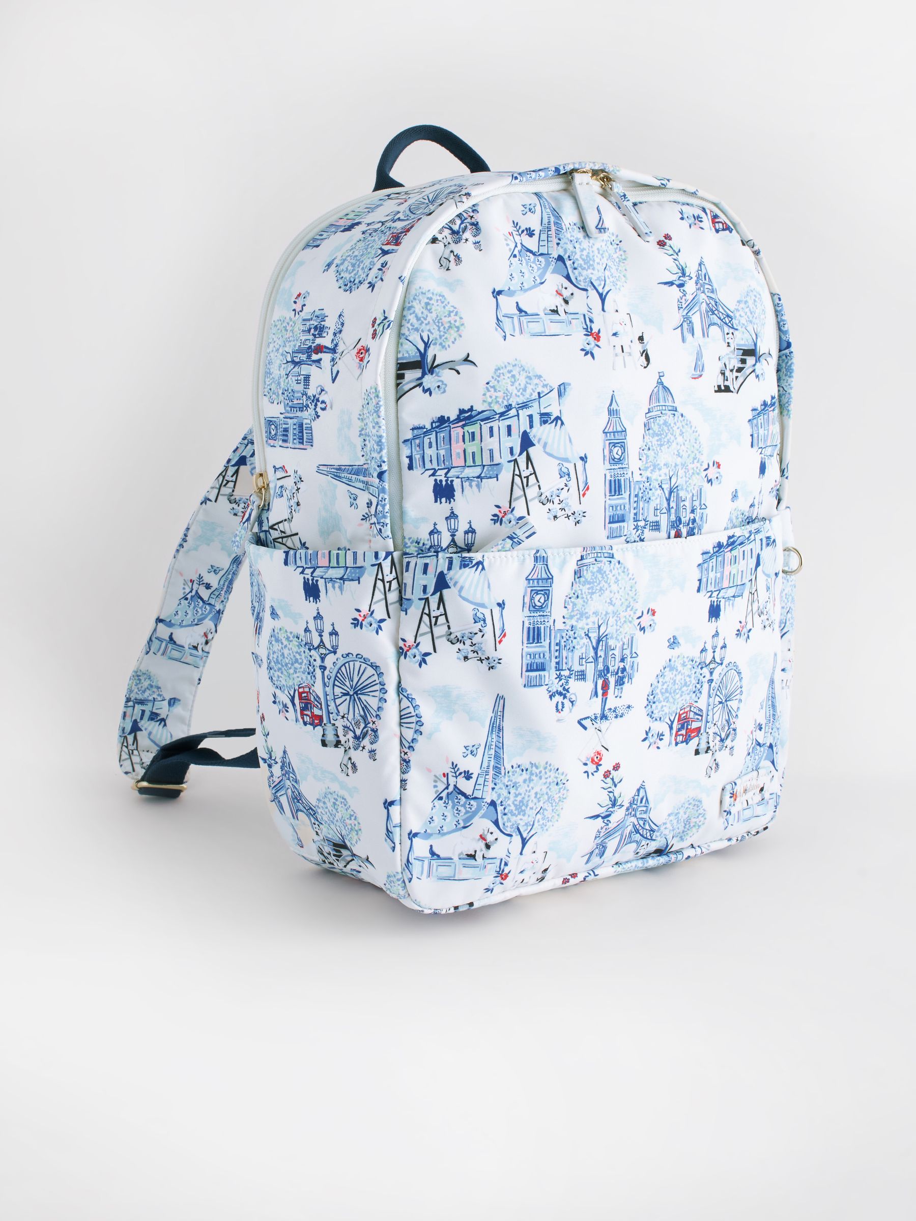 Cath Kidston White Blue London Print Compact Backpack