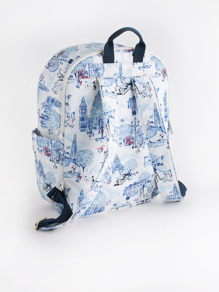 رسم بطبعة لندن باللونين الأبيض/ الأزرق - حقيبة ظهر مدمجة من Cath Kidston - صورة 2 من 10