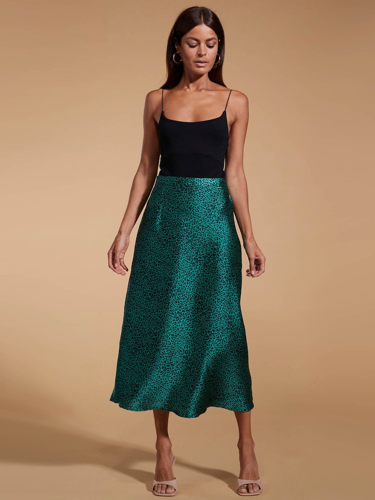 Dancing Leopard Renzo Satin Midi Skirt - Image 1 of 4
