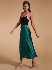 Dancing Leopard Renzo Satin Midi Skirt - Image 3 of 4
