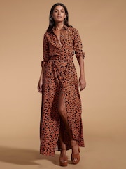 Dancing Leopard Dove Maxi Shirt Dress - Image 2 of 5
