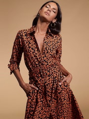 Dancing Leopard Dove Maxi Shirt Dress - Image 3 of 5