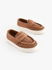 Tan Brown Wide Fit (G) Woven Loafers - Image 1 of 1