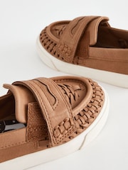 Tan Brown Wide Fit (G) Woven Loafers - Image 5 of 8