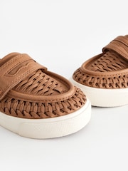 Tan Brown Wide Fit (G) Woven Loafers - Image 8 of 8