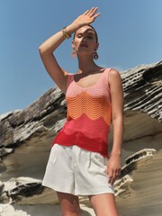 Love & Roses Pink Wave Stitch Knitted Vest - Image 2 of 4