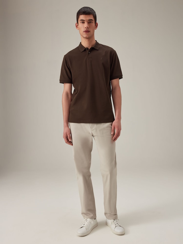 Brown Chocolate Regular Fit Short Sleeve Pique Polo Shirt - Image 2 of 7