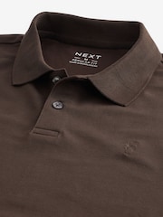 Brown Chocolate Regular Fit Short Sleeve Pique Polo Shirt - Image 6 of 7