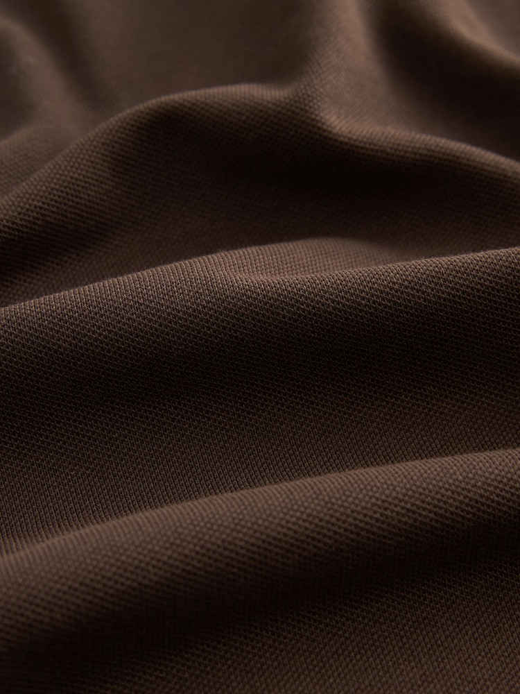 Brown Chocolate Regular Fit Short Sleeve Pique Polo Shirt - Image 7 of 7 Brown Chocolate Regular Fit Short Sleeve Pique Polo Shirt - Image 7 of 7