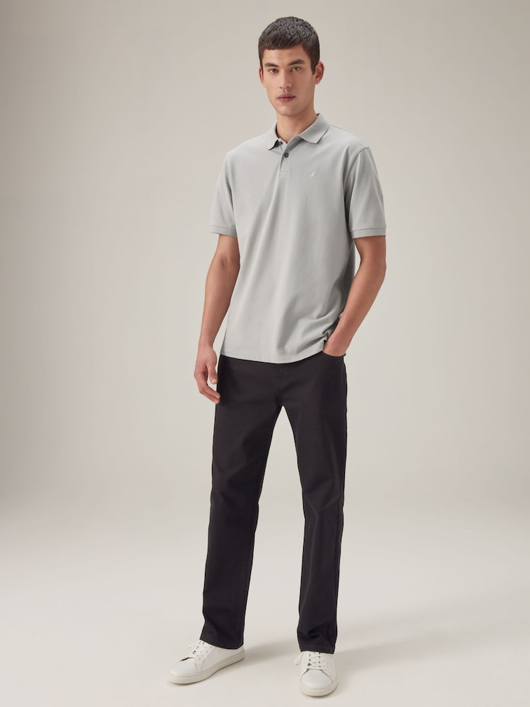 Grey Regular Fit Short Sleeve Pique Polo Shirt - Image 2 of 8