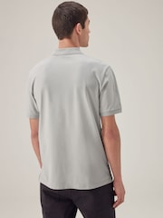 Grey Regular Fit Short Sleeve Pique Polo Shirt - Image 3 of 8