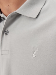 Grey Regular Fit Short Sleeve Pique Polo Shirt - Image 4 of 8