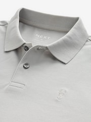 Grey Regular Fit Short Sleeve Pique Polo Shirt - Image 7 of 8