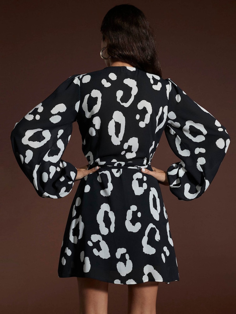 Dancing Leopard Ginger Mini Wrap Dress - Image 2 of 4
