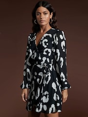 Dancing Leopard Ginger Mini Wrap Dress - Image 3 of 4