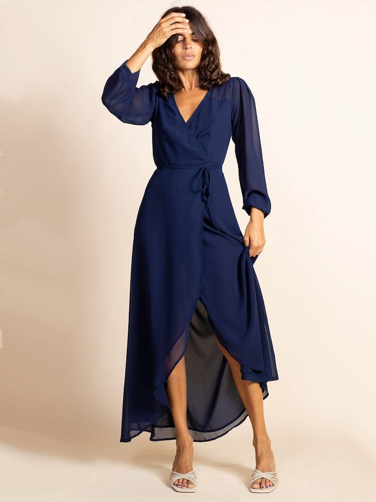 Marineblau - Tanzendes Jagger-Maxikleid mit Leopardenmuster - Bild 1 von 4 Marineblau - Tanzendes Jagger-Maxikleid mit Leopardenmuster - Bild 1 von 4