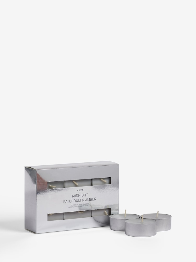 Silver Midnight Patchouli & Amber XL Tealights Scented Candle - Image 2 of 2