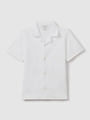 Reiss White Caspa 13-14 yrs Cotton Cuban Collar Shirt - Image 2 of 6