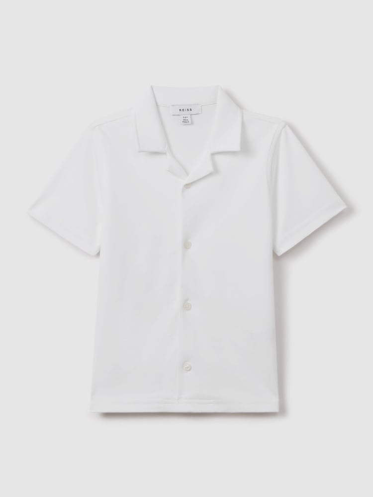 Reiss White Caspa 13-14 yrs Cotton Cuban Collar Shirt - Image 2 of 6 Reiss White Caspa 13-14 yrs Cotton Cuban Collar Shirt - Image 2 of 6