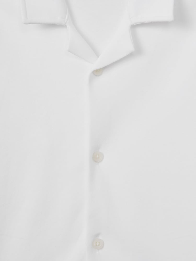 Reiss White Caspa 13-14 yrs Cotton Cuban Collar Shirt - Image 6 of 6 Reiss White Caspa 13-14 yrs Cotton Cuban Collar Shirt - Image 6 of 6