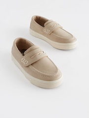 Stone Neutral Wide Fit (G) Penny Loafers - Image 1 of 5