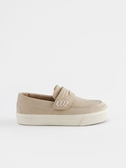 Stone Neutral Wide Fit (G) Penny Loafers - Image 2 of 5