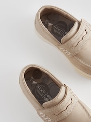 Stone Neutral Wide Fit (G) Penny Loafers - Image 5 of 5